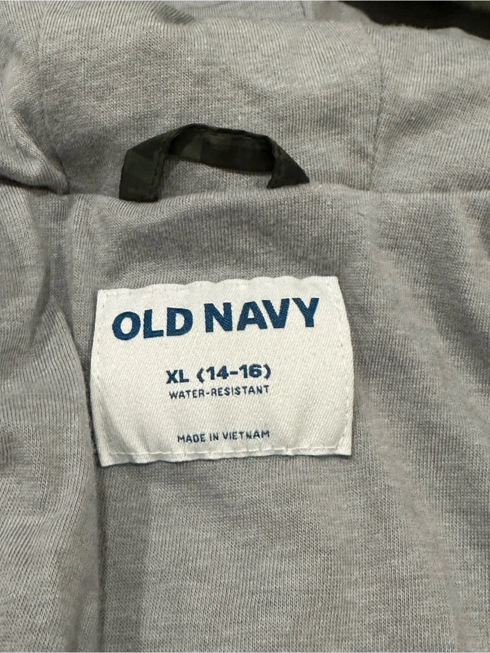 Old Navy Boys Green Pixelated Camo Lined Hooded Water Resistant Jacket